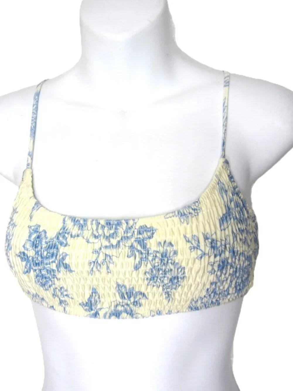 Triangl NEW Size S Inesa Bikini Indigo Cream Top Bottom Yellow Blue Floral